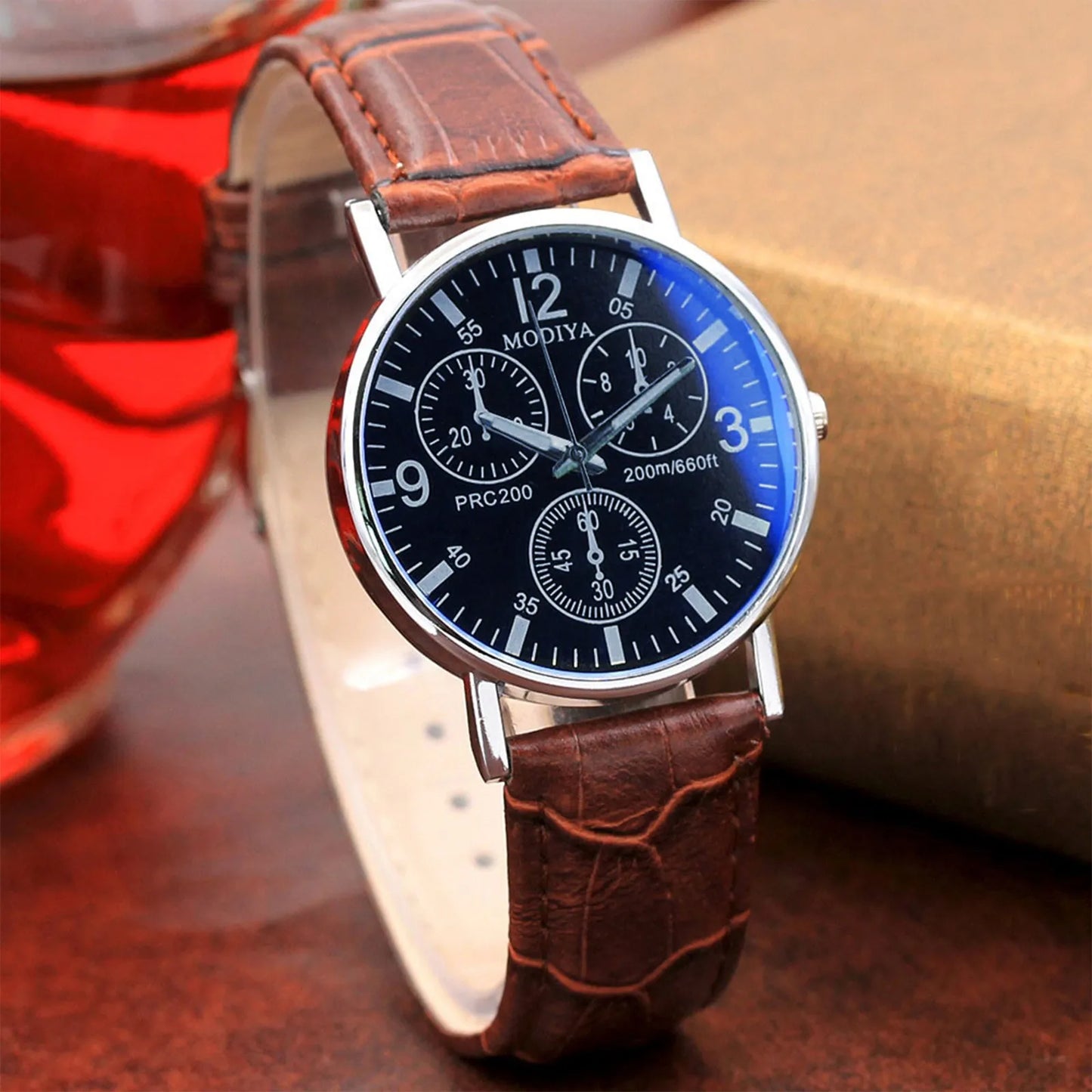Pure Leather Belt Watch For Men