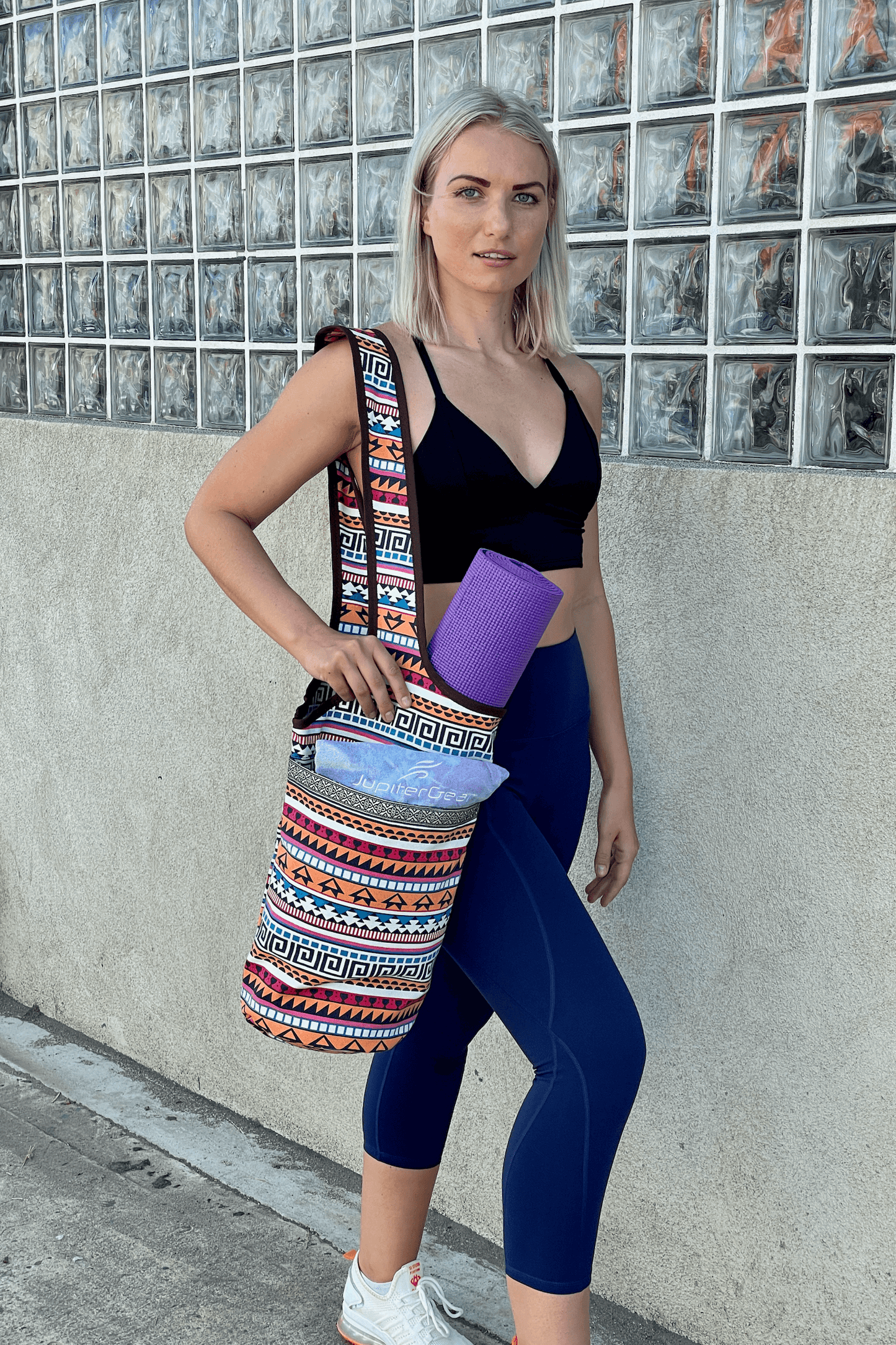 JupiterGear Yoga Mat Carrying Tote Bag with Large Pockets