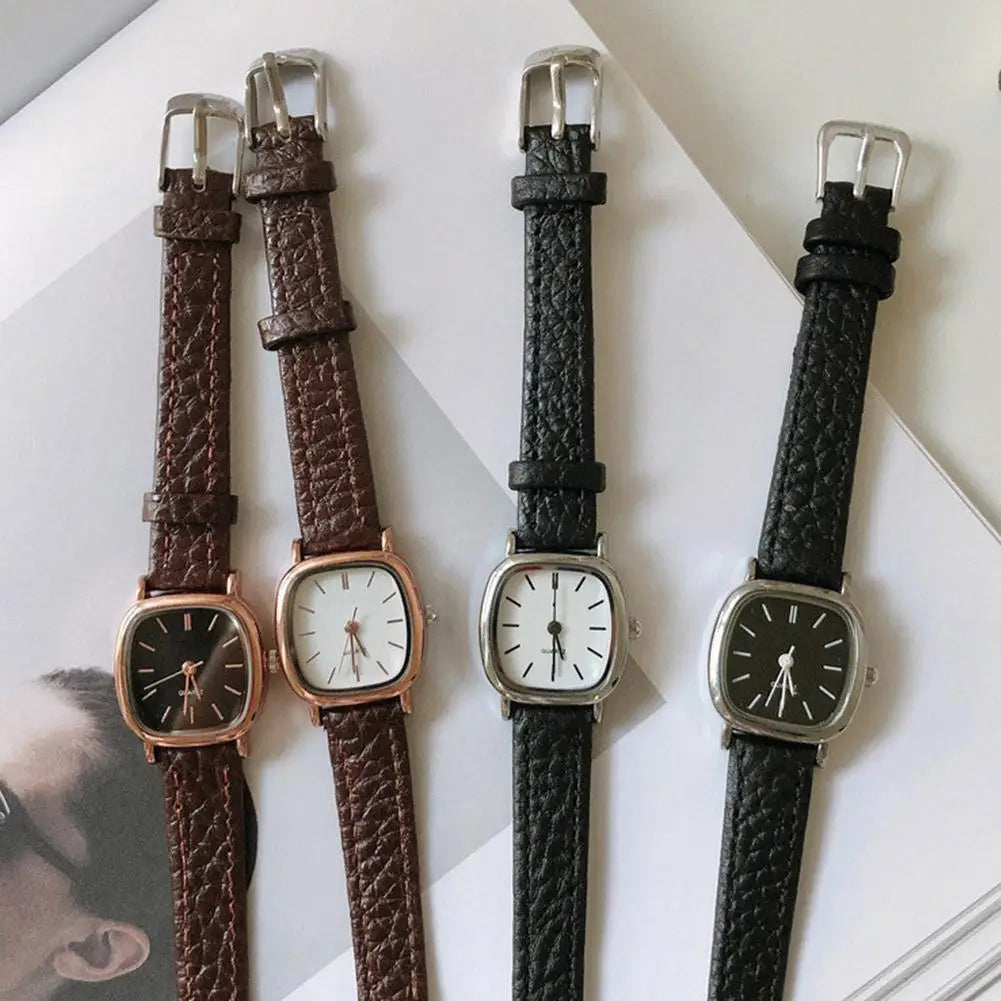 Small Dial Leather Strap Wrist Watch
