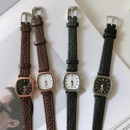 Small Dial Leather Strap Wrist Watch