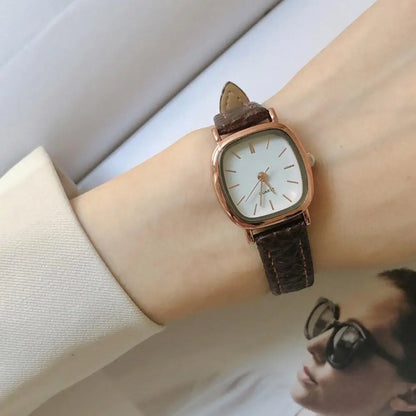 Small Dial Leather Strap Wrist Watch