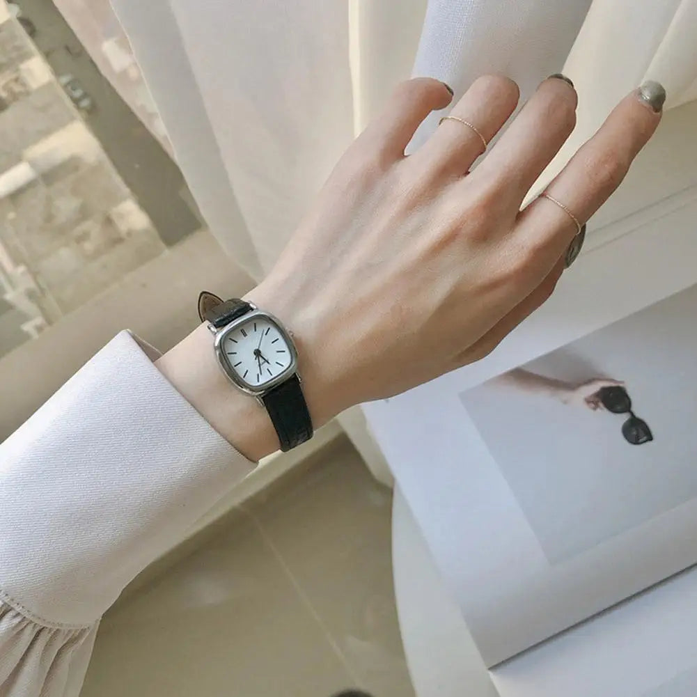 Small Dial Leather Strap Wrist Watch